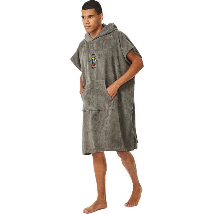 2024 Rip Curl Mens Logo Kapuzenhandtuch ndern Robe / Poncho 00GMTO - Grau